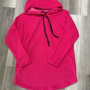 Bombom Hot Pink Sherpa Hoodie Pullover Women’s Medium Cozy Plush